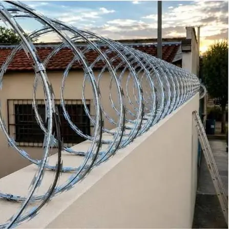 Concertina instalada sobre muro residencial